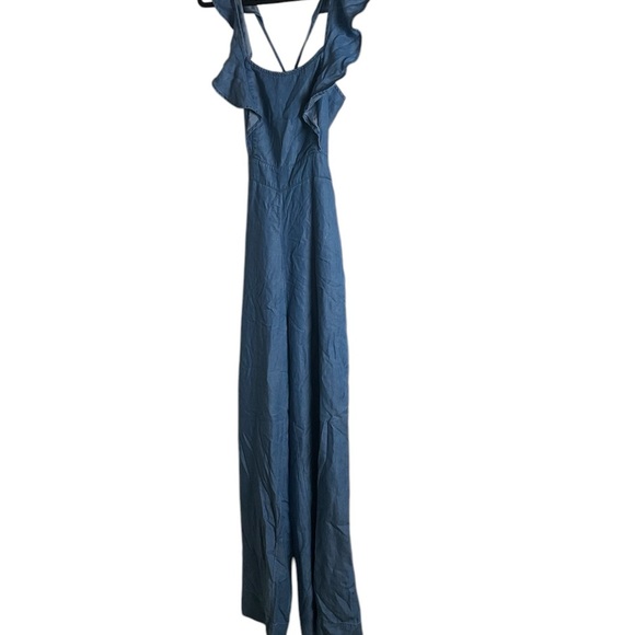 GUESS Combination Glad Jumsuit Size small Stylish Blue Backless Jumpsuit - Picture 4 of 10